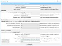 Adaptor Settings Window for an adaptor