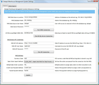 Connector with the Datapel Warehouse Management General Settings Window